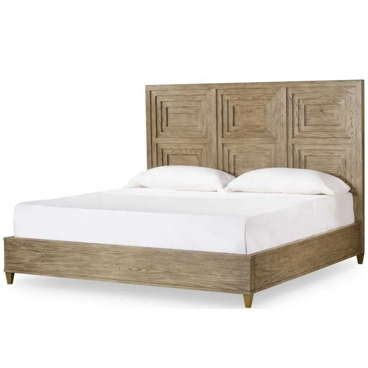 

* Luxury Modern Home Furniture Hotel Bed American Style Wood Single Bed Bedroom Oak Panel Bed