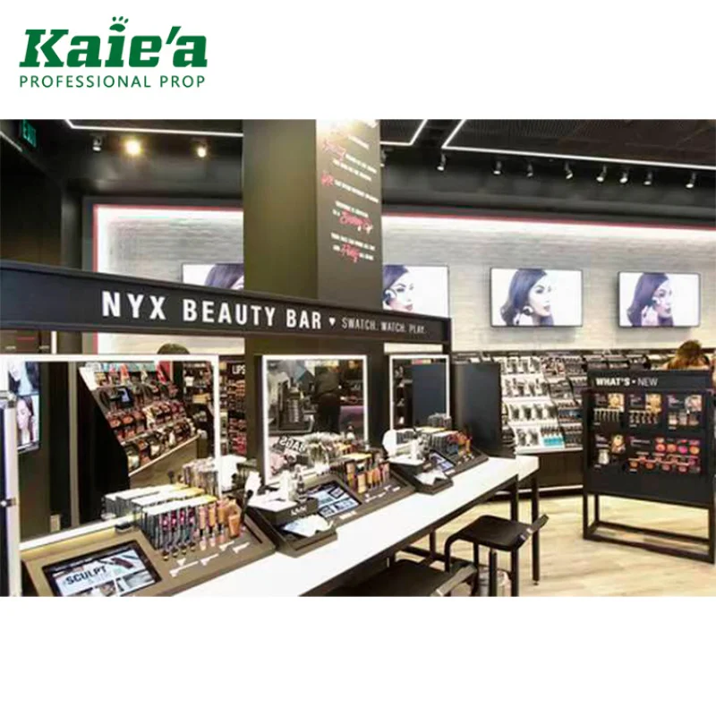 custom.متجر بيع بالتجزئة عرض مستحضرات التجميل الأثاث الخشبي متجر مستحضرات التجميل الرف بيع #2