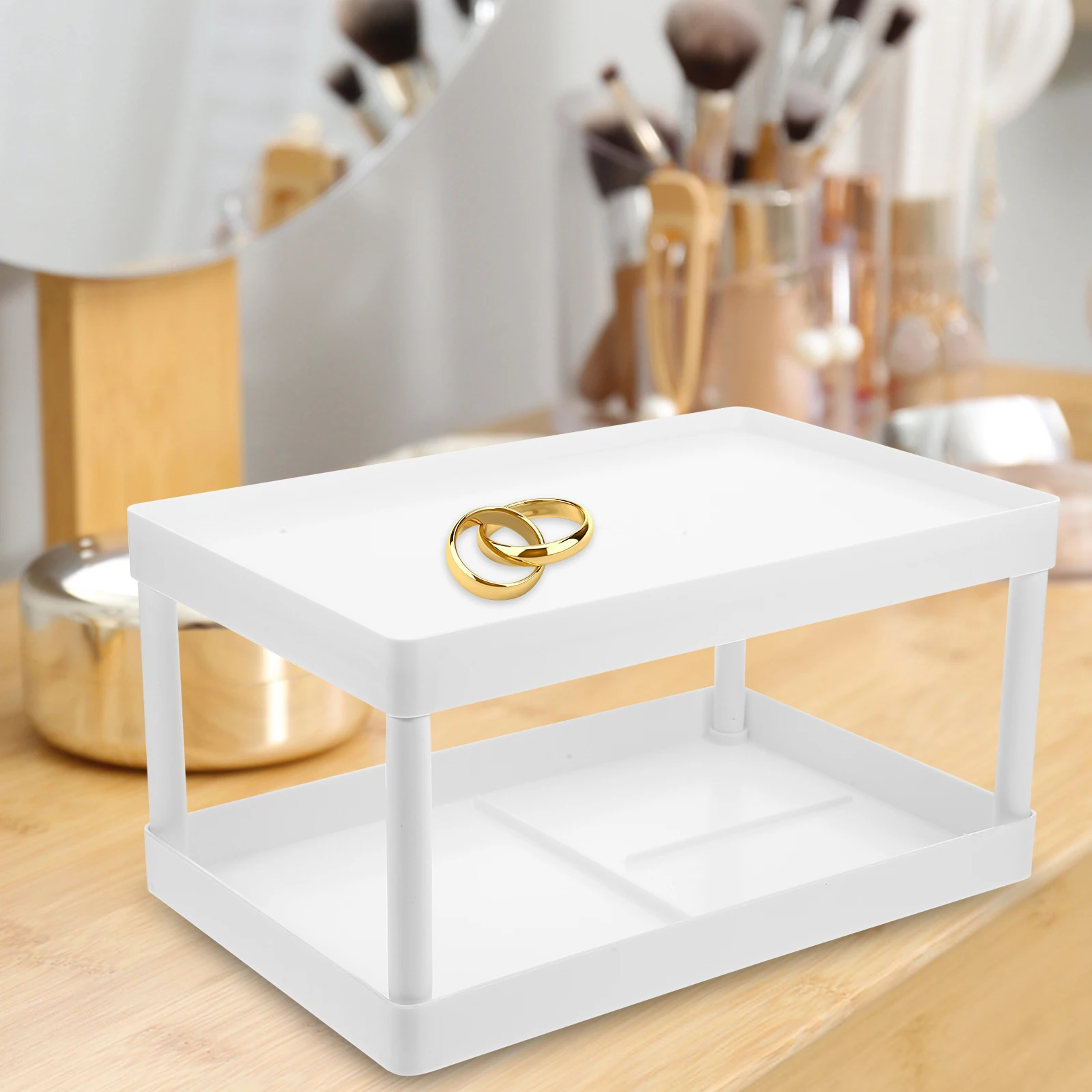 

1pc Bathroom Corner Shelf Storage Waterproof Foldable Organizer Flat Surface Rack For Home Kitchen Toilet Balcony Study Double