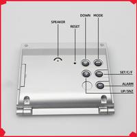 B17B Electronic Folding LCD Digital Alarm Clock Desktop Temperature Hygrometer Clock Weather Station Desk Table Clock
