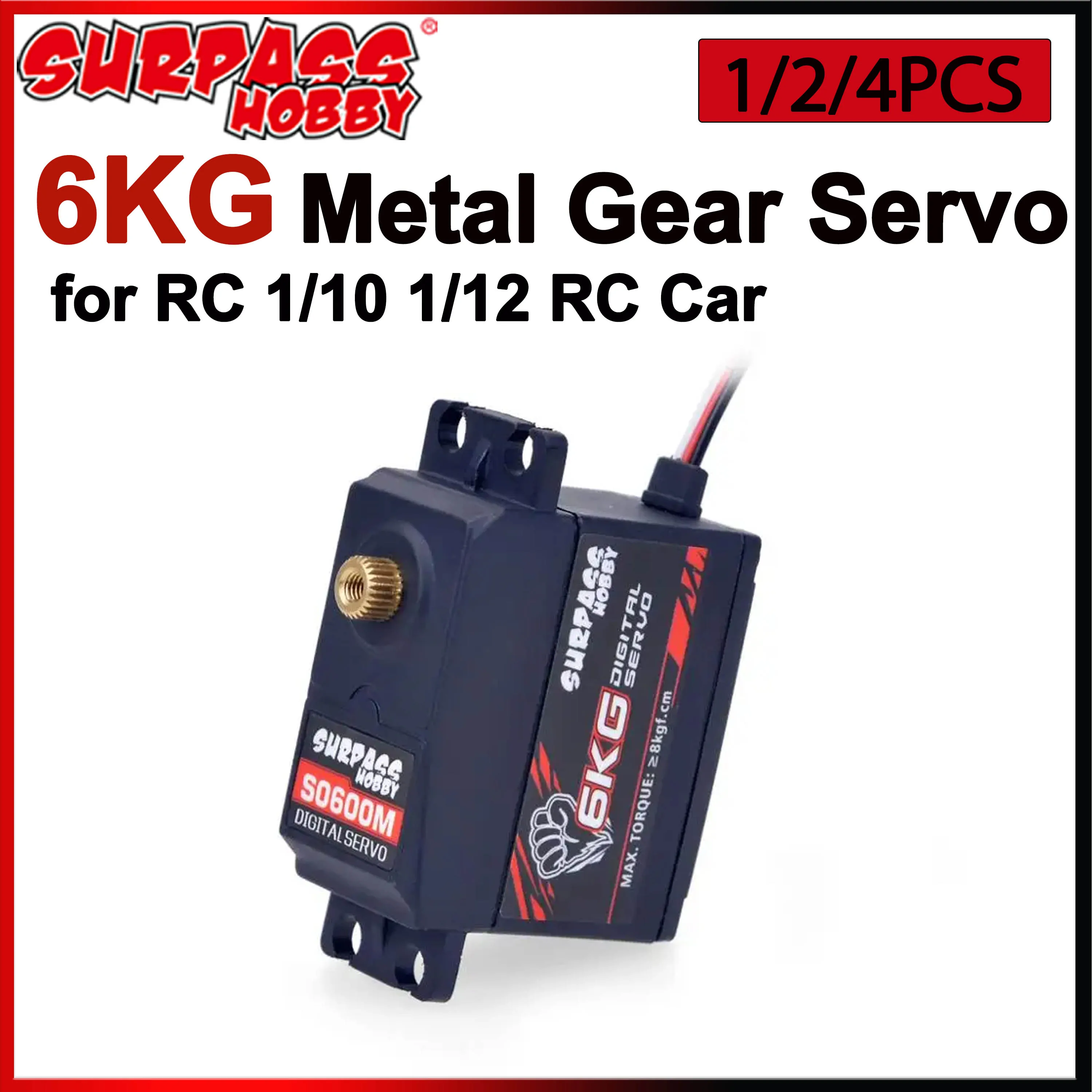 

SURPASS HOBBY 6 кг RC сервопривод с металлической шестерней цифровой сервопривод для 1/10 1/12 RC автомобиля Wltoys 124018 124019 SCX10 самолет робот лодка часть