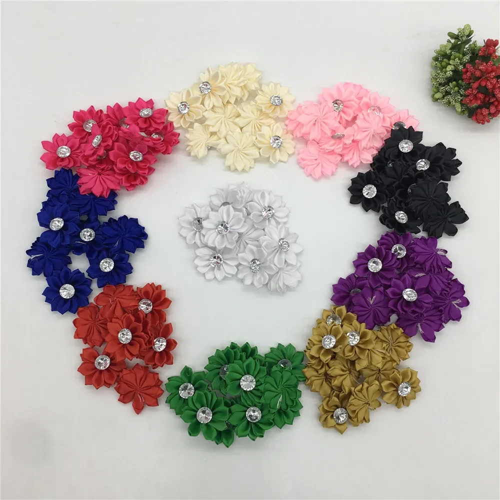 Polyester tape Rhinestone artificial flower head flower wedding Christmas home decoration DIY wreath scrapbook gift box craft