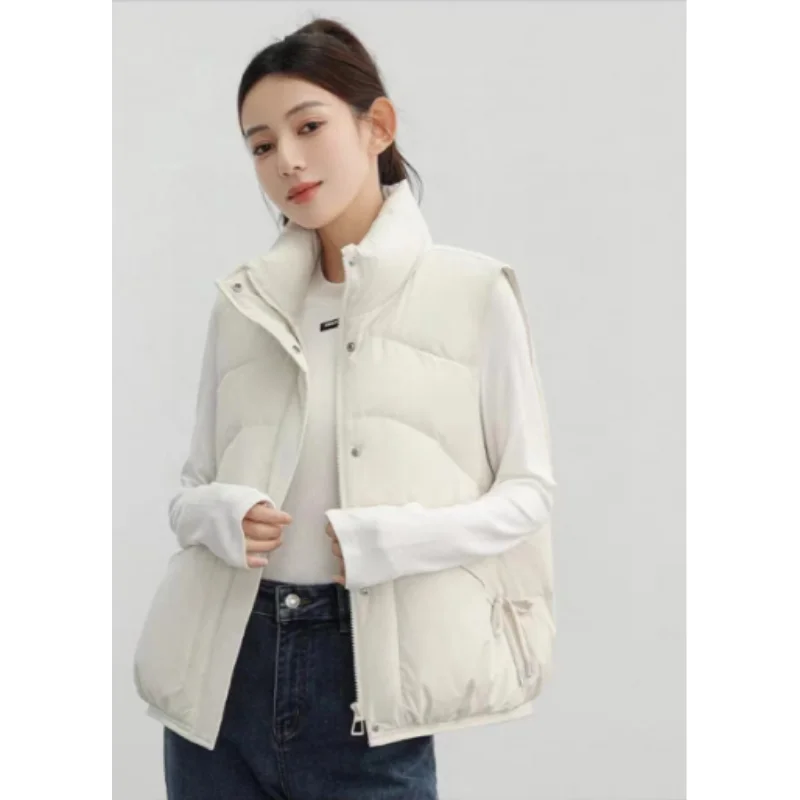 Korean Wild Down Jacket for Women, Sleeveless Horse Jacket, Female Shoulder Shoulders, Loose Casual Vest, Autumn and Winter, New