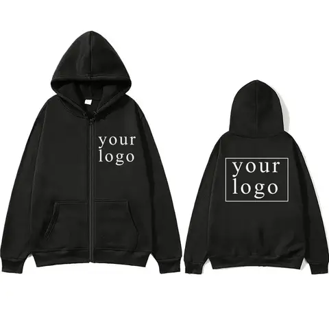 2024 New Fashion Your Own Design Brand Logo/Picture Personalized Custom Anywhere Men Women DIY Zipper cardigan hoodie
