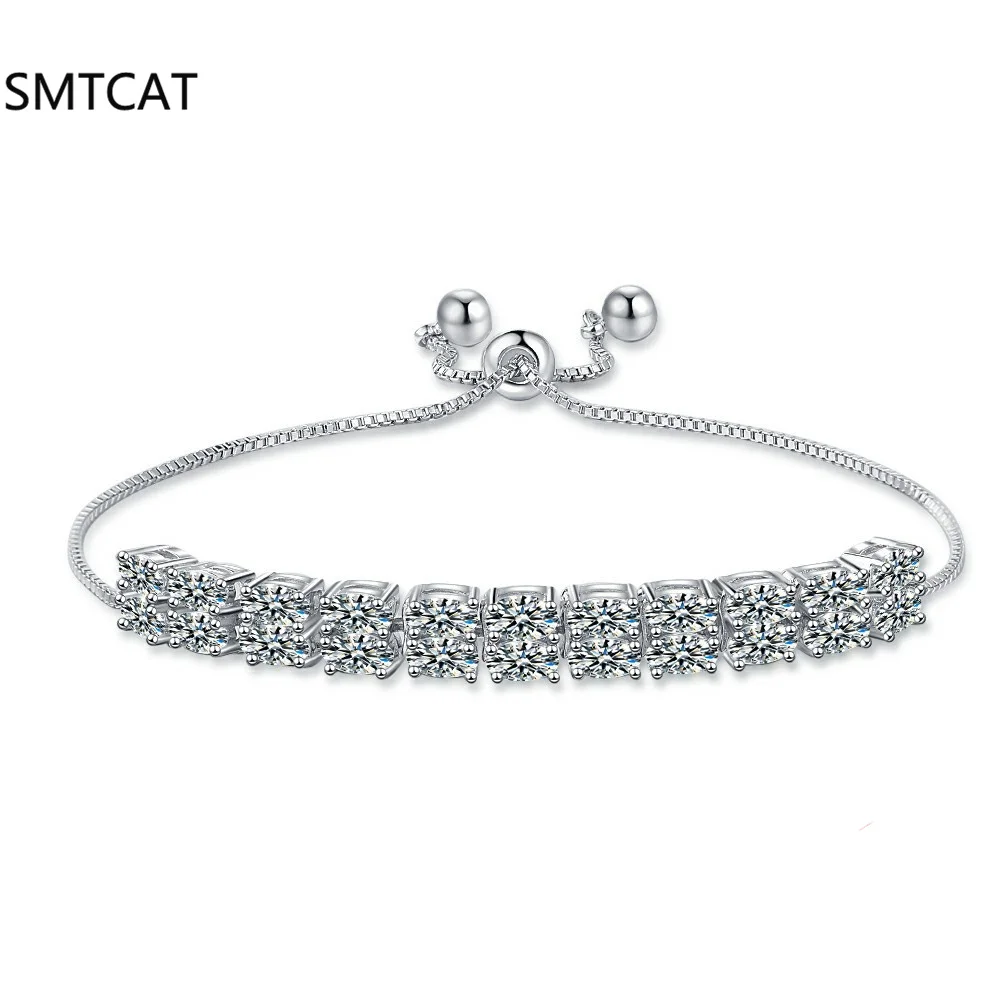 

0.5Carat Oval Cut Moissanite Tennis Bracelets S925 Silver 18K Gold Plated for Women Men HipHop Jewelry Pulseiras De Prata Gifts