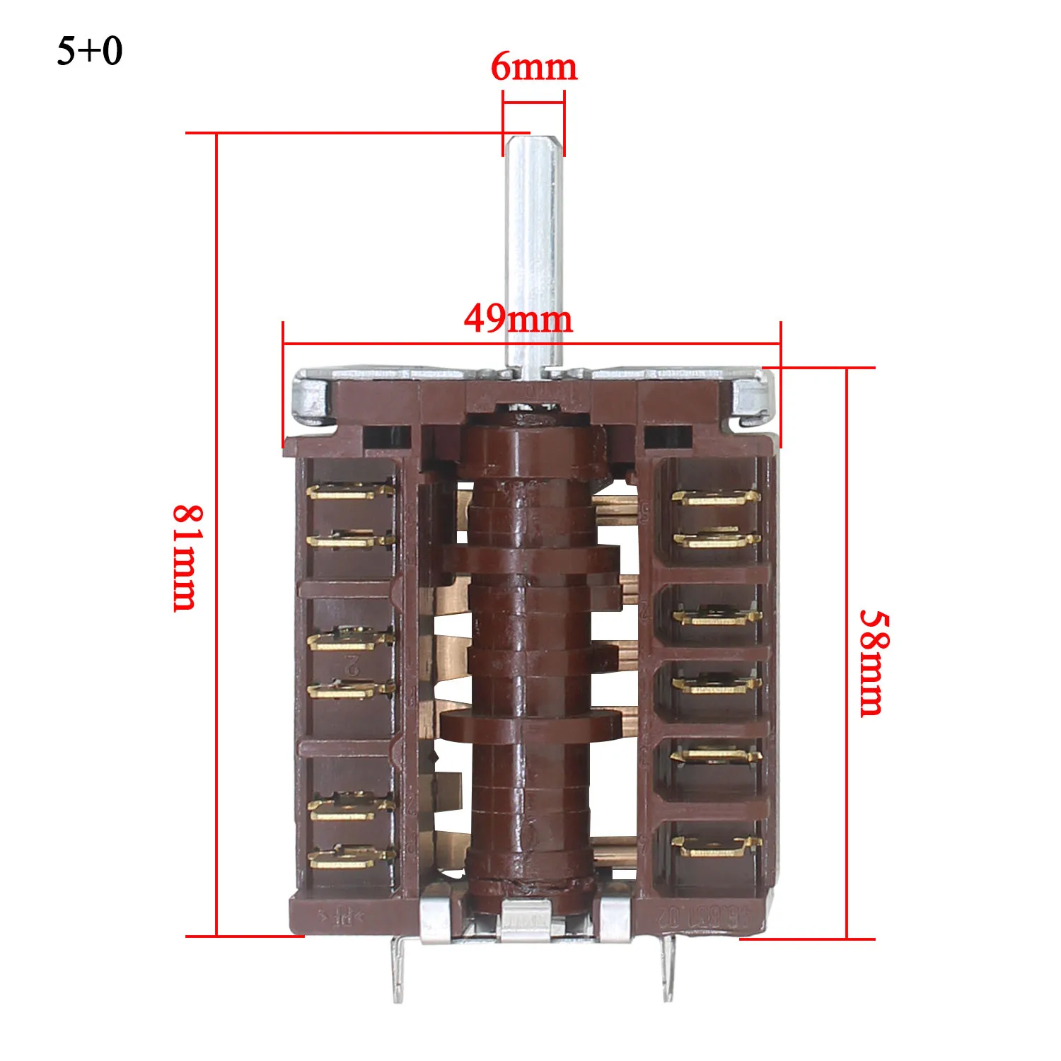FD102C Oven Knob Switch 16A 250V 5+0