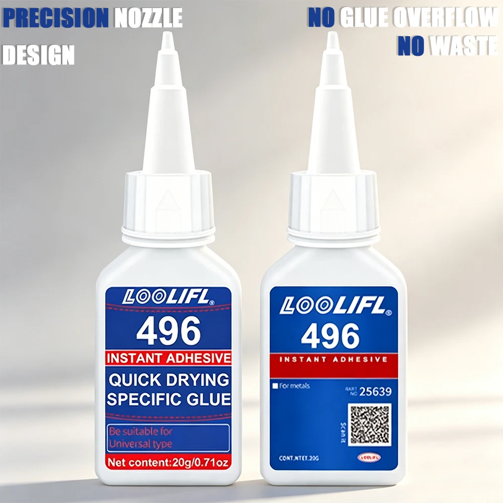 LOOLIFL Instant Adhesive Industrial Super Glue Quick Dry Strong Bond for Metal Plastic Rubber Wood Ceramic Universal Repair Glue