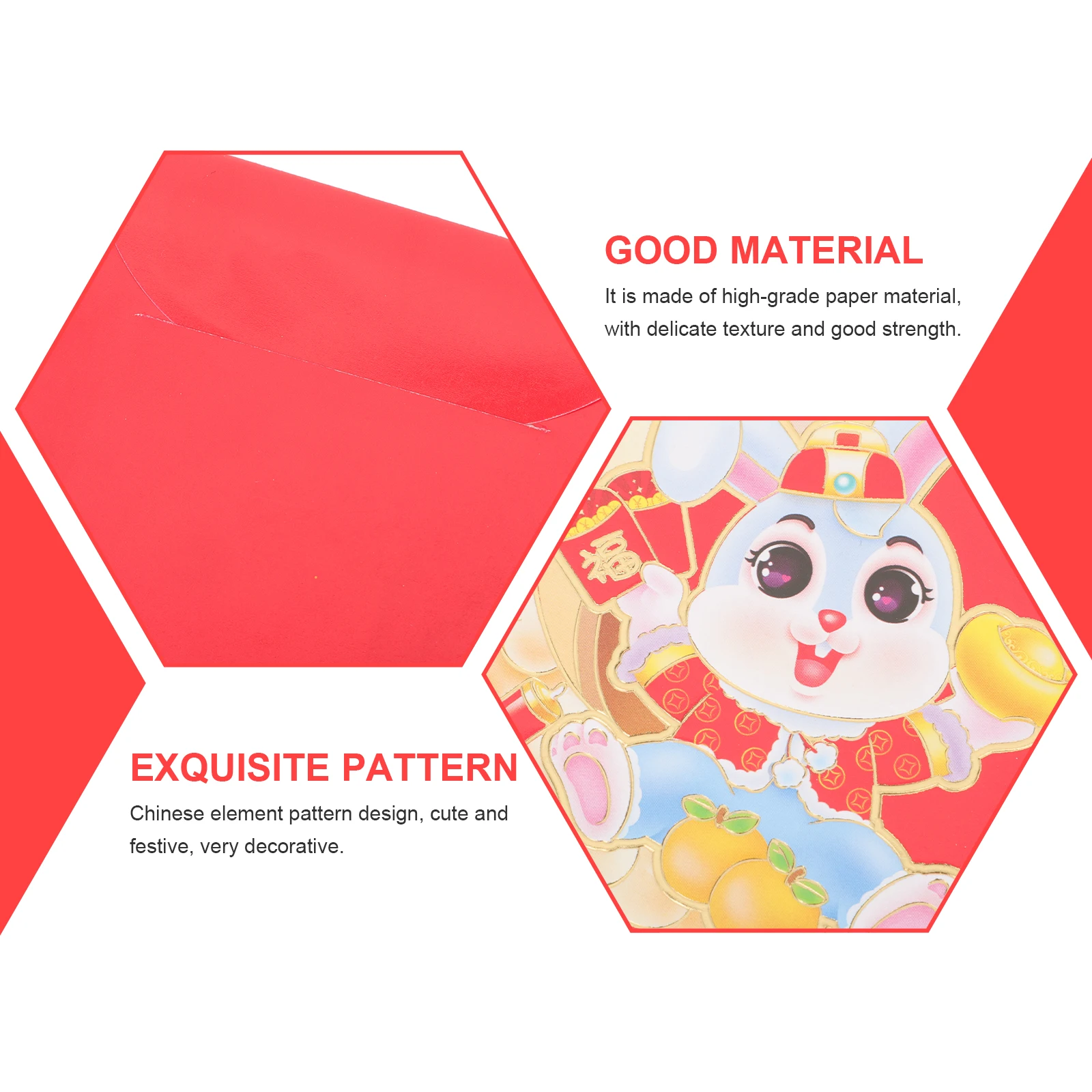 

54 pcs Cartoon Red Envelope Money Bag Hong Bao Lucky Paper Envelopes Chinese New Year Wedding Festival Decor 2023 Red of