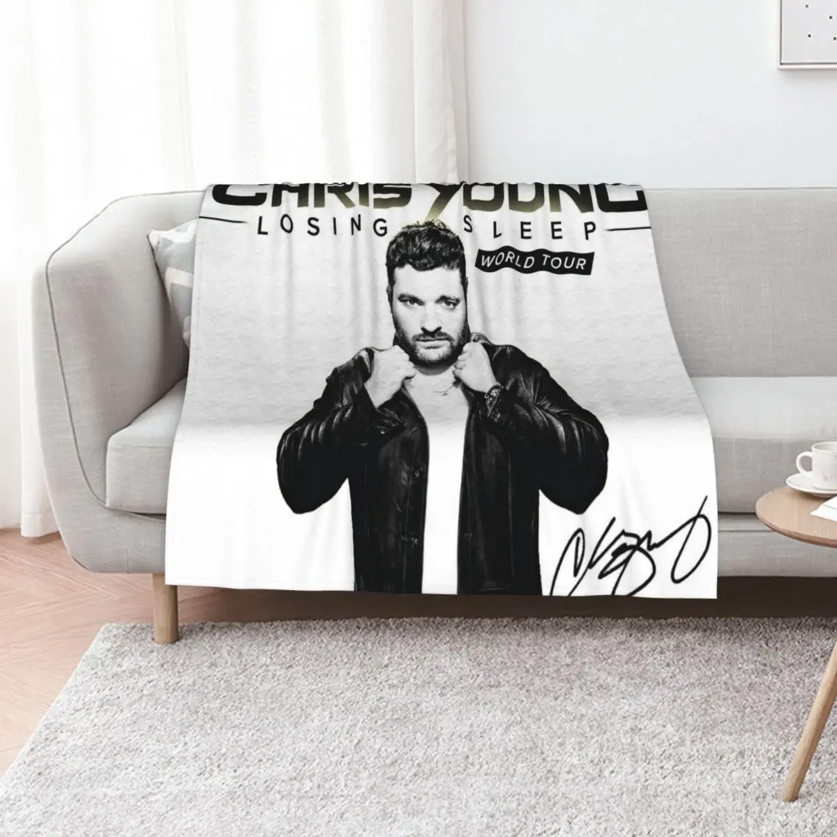

chris young with signature Throw Blanket Soft Plaid Decoratives Thins Heavy Blankets