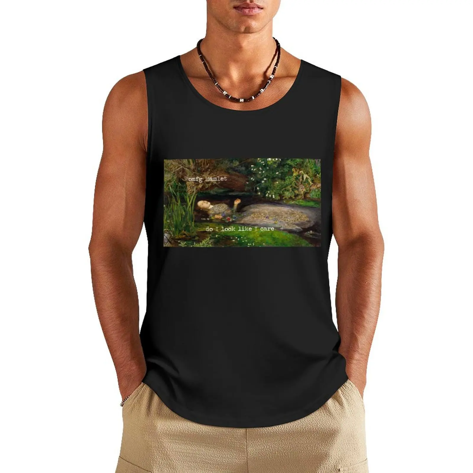 Hamlet, do I look like I care Tank Top summer clothes for men Men's sleeveless