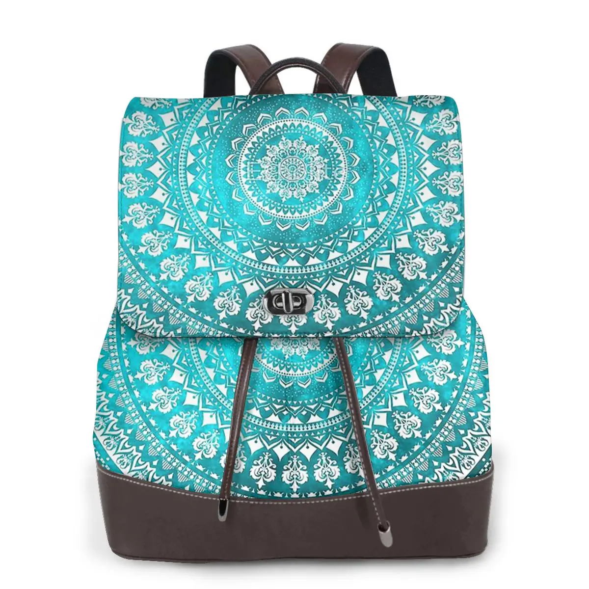 Mandala Turquoise Bookbag School Student Bags Hiking Travel Daypack for Women Fashion Derma Backpack
