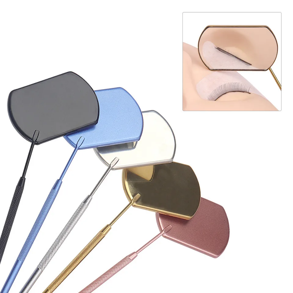 Multi Function Eyelash Checking Mirror Round/Moon/Heart/Rectangle Shape Stainless Steel Handle Professional Mirrors Makeup Tool