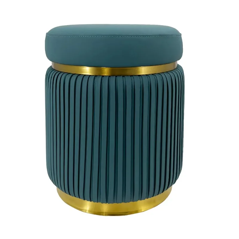 

PU round Pouf footstool Ottoman Nordic style green living room furniture