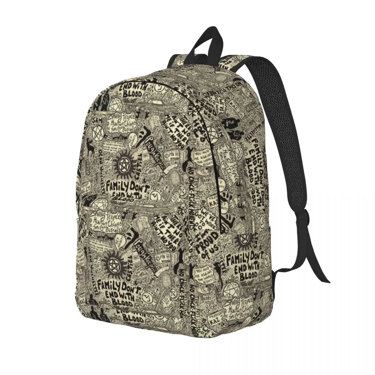 Sac à dos en toile vintage pour hommes et femmes, sac à dos décontracté, école, affaires, collège, sourire naturel, attention ol, cadeau