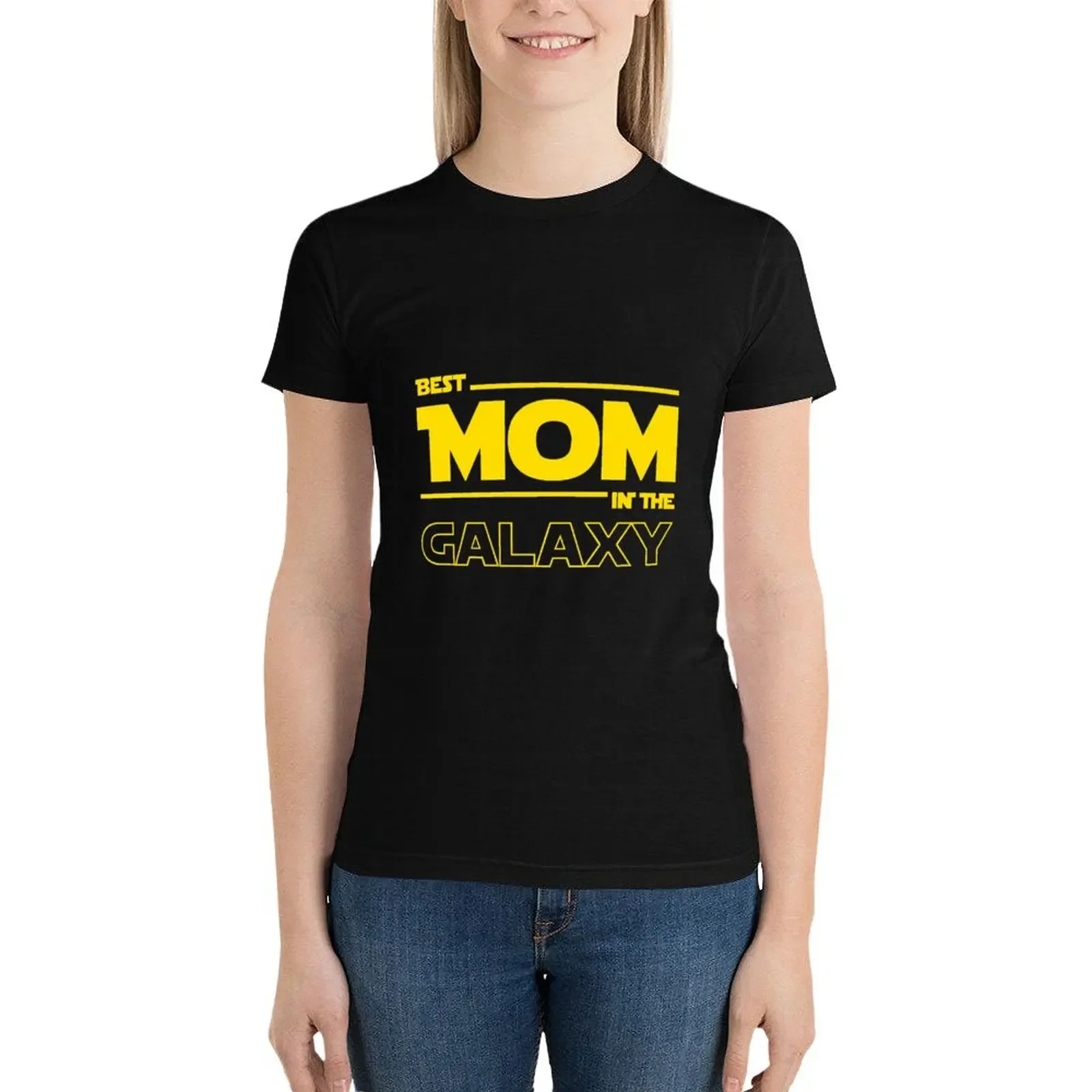 

Футболка Best Mom In The Galaxy, футболки с графическим рисунком, забавная весенняя одежда для женщин, 2024
