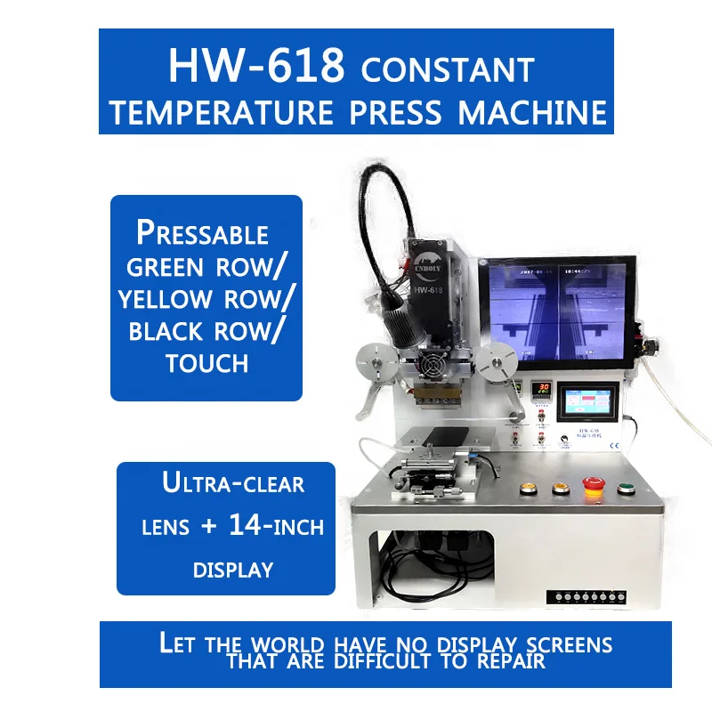 CHENGCHENG Flex Cable Bonding Machine HW-618/HW-718 For IPhone Flex Cable Backlight Touch Pressing Repair Two Four Bearing PLC