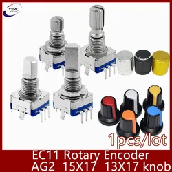 1pcs EC11 360 Degree Rotary Encoder Push Button 5Pin With A Built In Push Button Switch volume Potentiometer AG2 knob 15*17