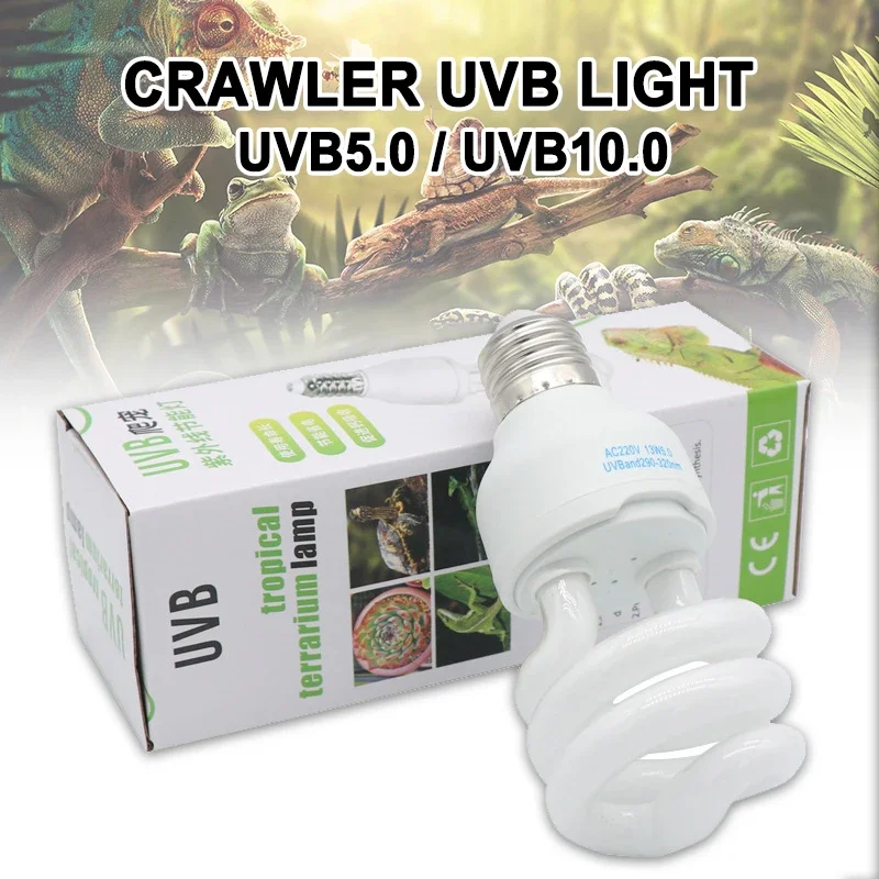 

UVB5.0 10.0 Lizard Calcium Supplement Lamp 13W 26W UV Bulb E27 Energy Saving Reptile Lamp Turtles Amphibians Heating Lighting