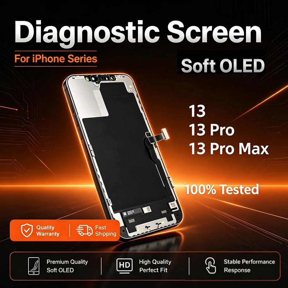 Diagnostics Soft OLED Screen Digitizer Full Assembly for iPhone 13 13 Pro 13 Pro Max Display Replacement