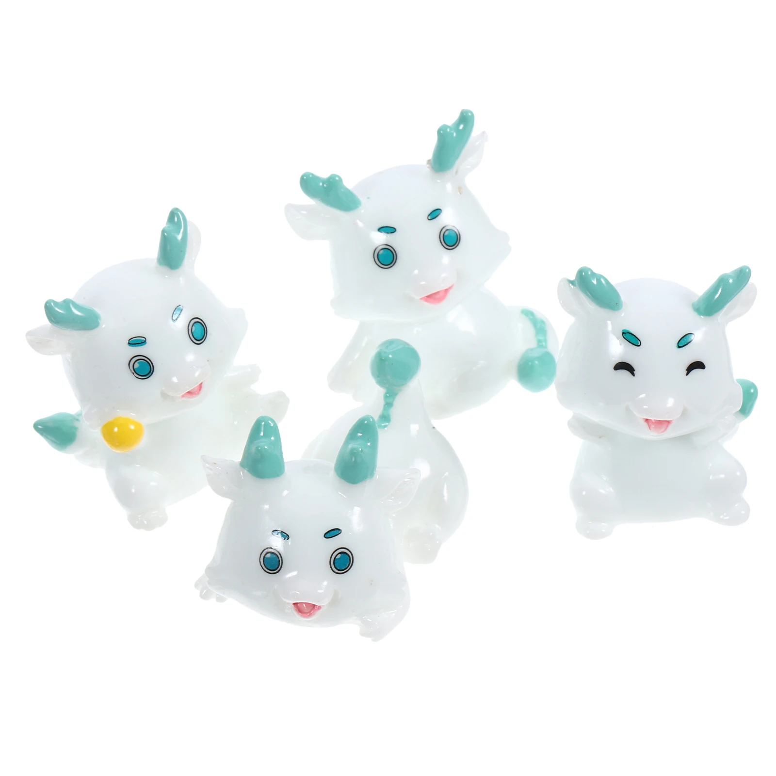 

4 шт., мини-смола, дракон, новогоднее украшение, настольное украшение для автомобиля, бытовые статуи, миниатюрные поделки, подарок, настольный маленький дракон