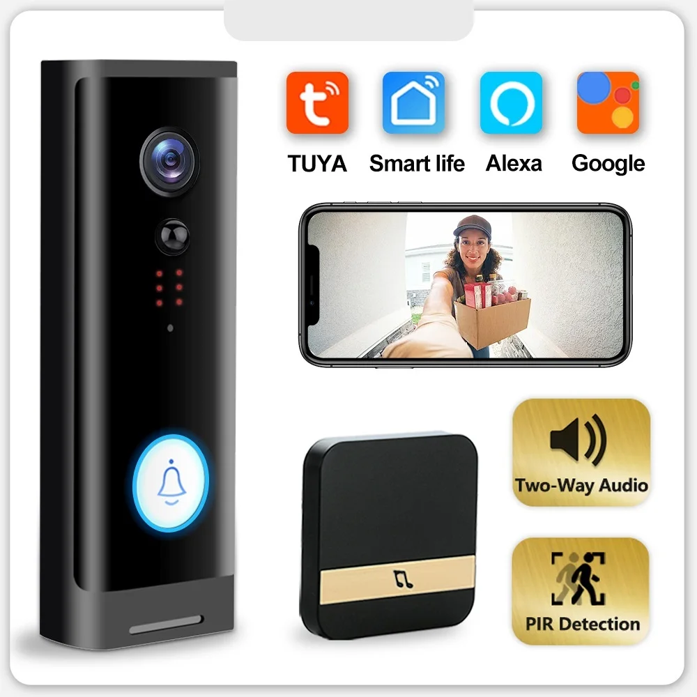 

New Smart WiFi Video Doorbell Camera Visual Intercom With Chime Wireless Home Security Camera Night vision IP Door Bell Tuya