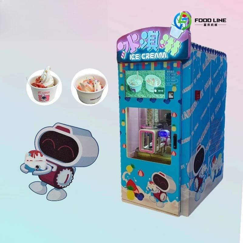 2026 New FL Custom Serve Vending Machine Robot Ice Cream Machine Ice Cream Vending Robot for Entertainment Venues and Kids Areas