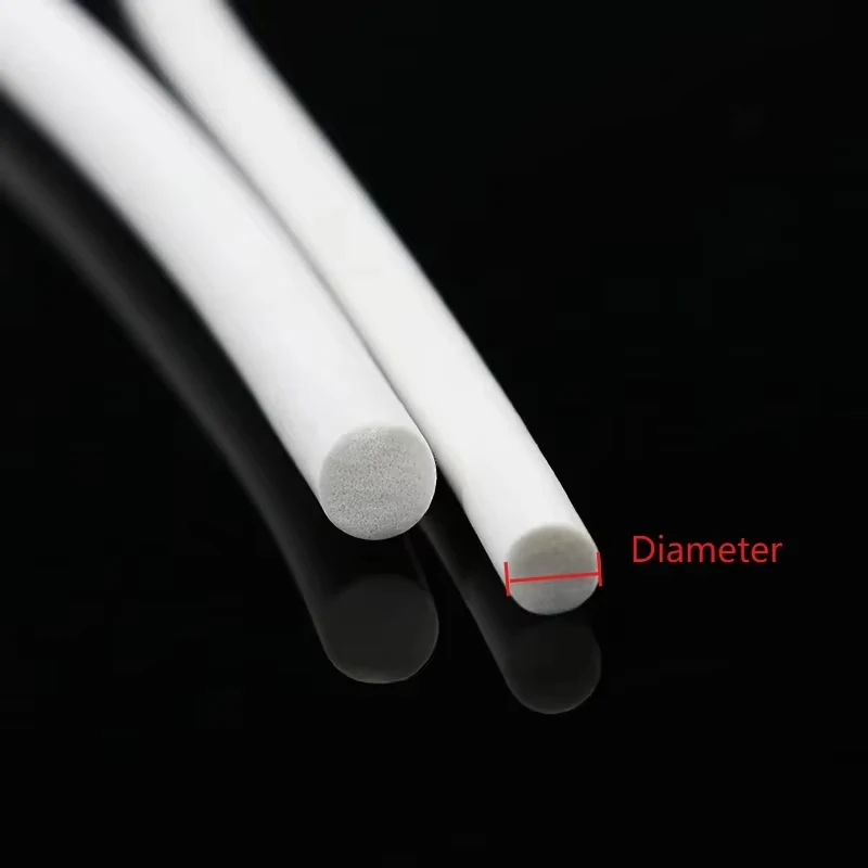 1/3/5M Silicone Rubber Round Sponge Sealing Strip Diameter 1mm - 12mm Foamed Backer Rod Waterproof Strips White VMQ Foaming Cord