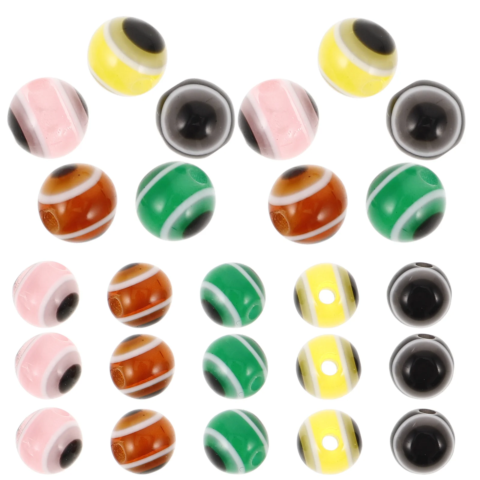 

500pcs Colorful 6Mm Striped Round Resin Loose For Jewelry Making Diy Bracelet Necklace Craft Beads For Necklace Making Bracelet