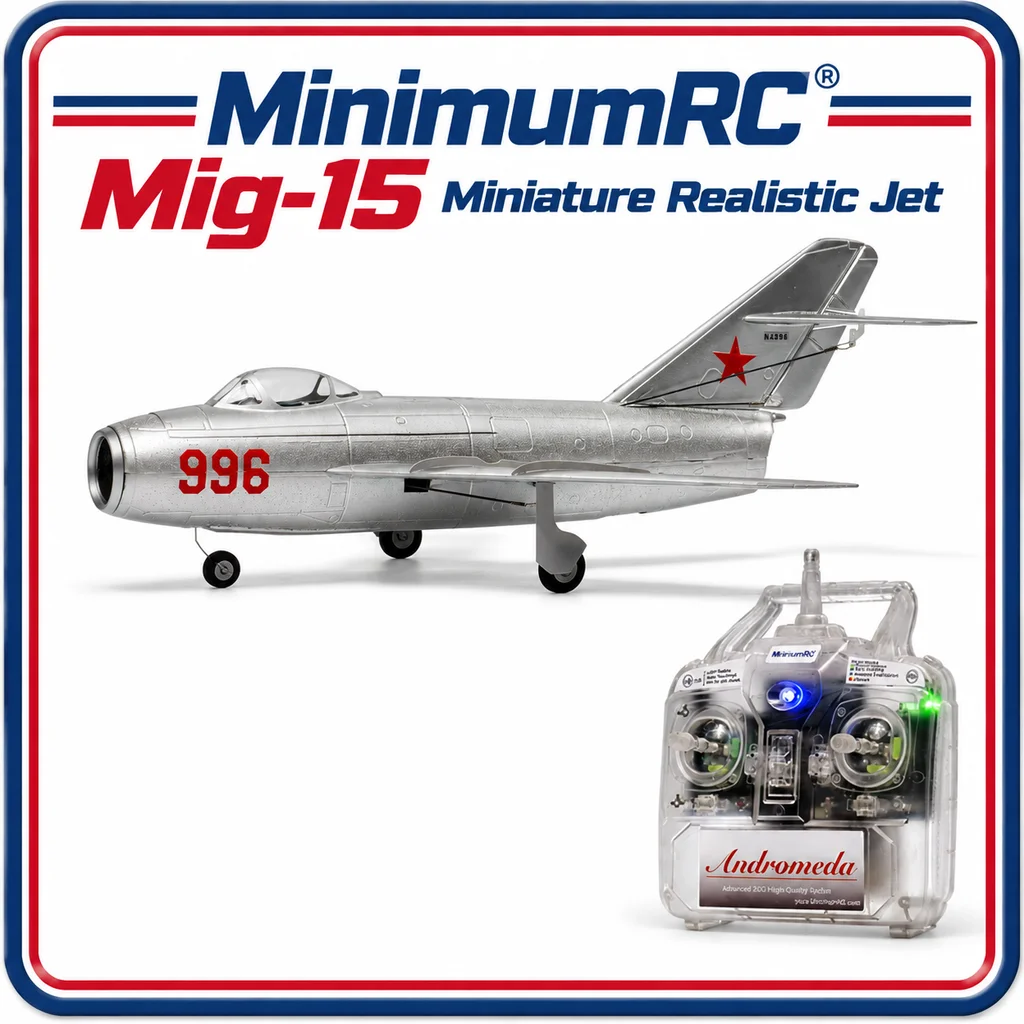 Minimumrc Mig 15 Rc Airplane 30mm Ducted Fan 2s Gyro Stabilized Simulation Jet Model For Hobby Adult Fly Game