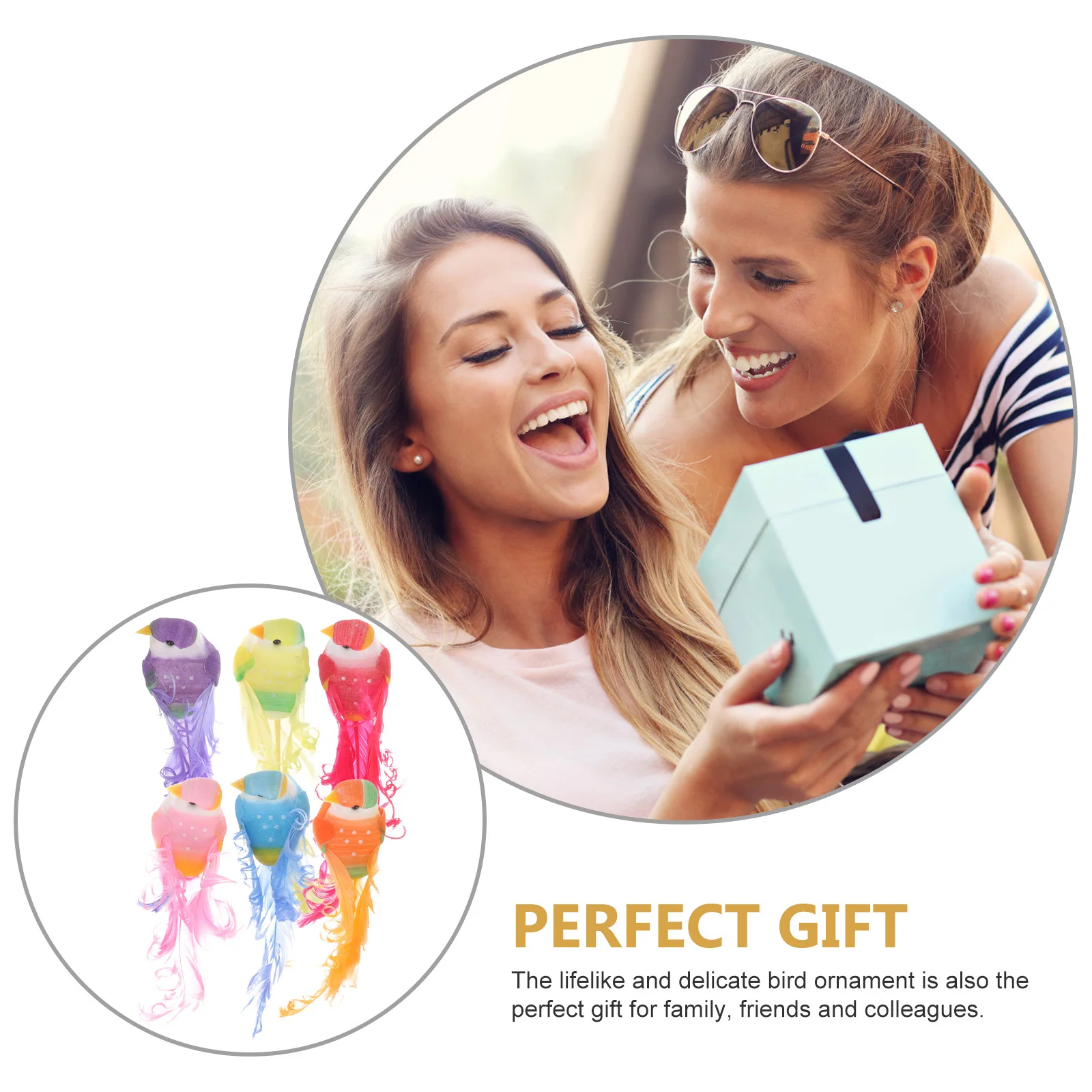 

12pcs Feathered Bird Ornaments Lifelike Artificial Birds For Decor Home Greening Decoration Craft Birds Decorative