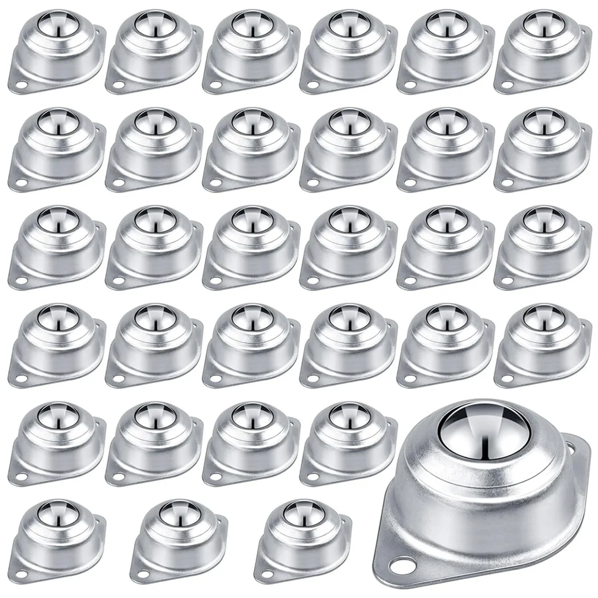 

30Pcs Roller Ball Transfer Bearing, 1/2Inch Carbon Steel Ball Casters, Mounted Round Ball Transfer Unit for Conveyor