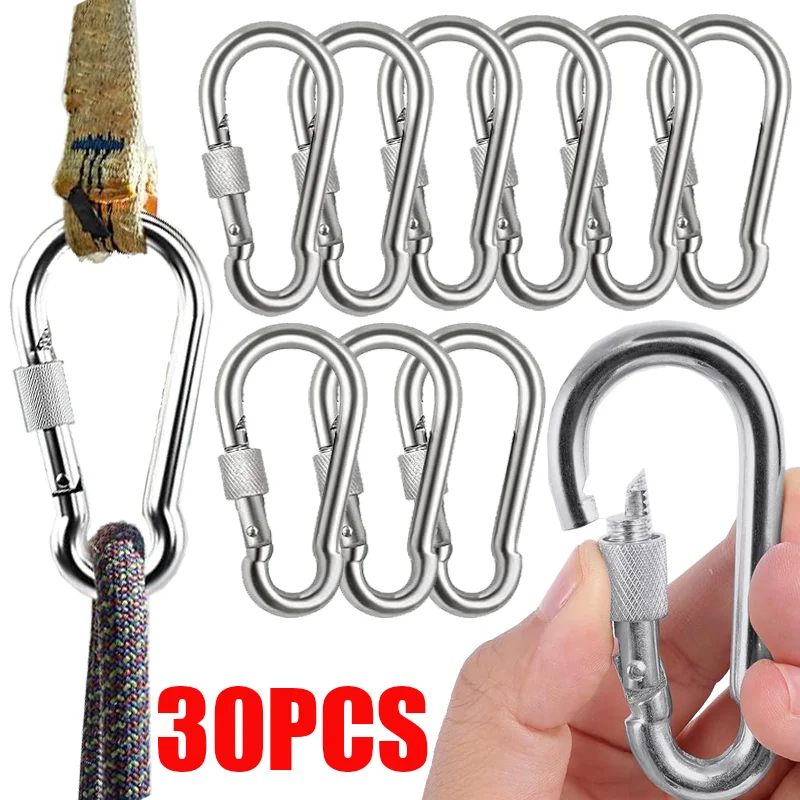 Spring Snap Carabiner Buckle Safety Hook Quick Link Key Ring Clips Outdoor Carabiners for Gym Dog Leashes Hammocks Keychains