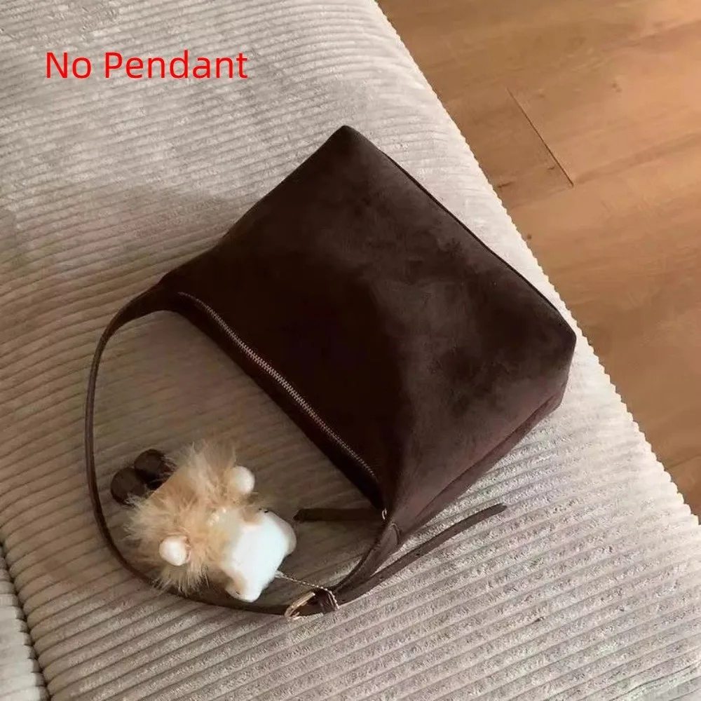 

Handbag Suede Shoulder Bag Large Capacity Solid Color Hobo Bag Fashion Korean Style Ladies Crossbody Bag Autumn and Winter