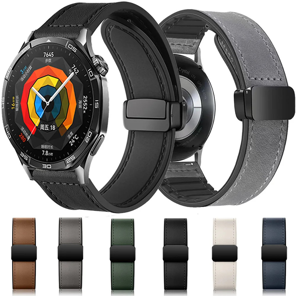 

22mm 20mm Leather Strap for Huawei Watch GT6/5/GT 4 3 Pro 46mm Silicone Wristband for Amazfit Active 2/Bip 6 5/Galaxy 7 6 5 Belt