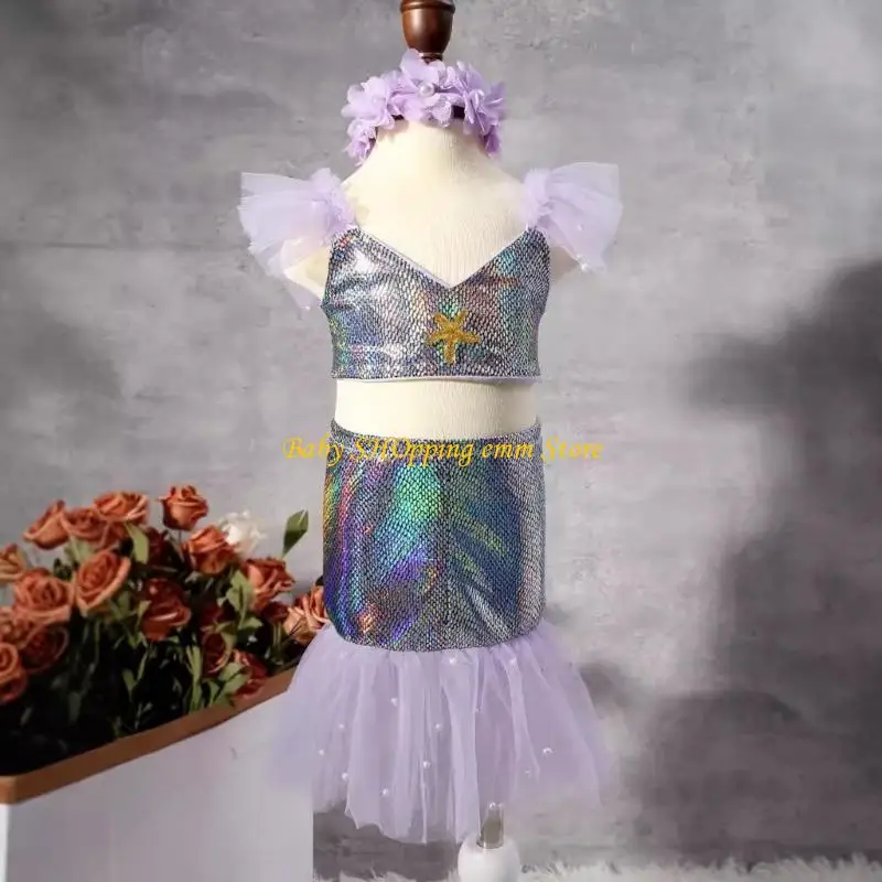 

23GD модные юбки и топы для девочек с головными уборами для новорожденных костюмы реквизит