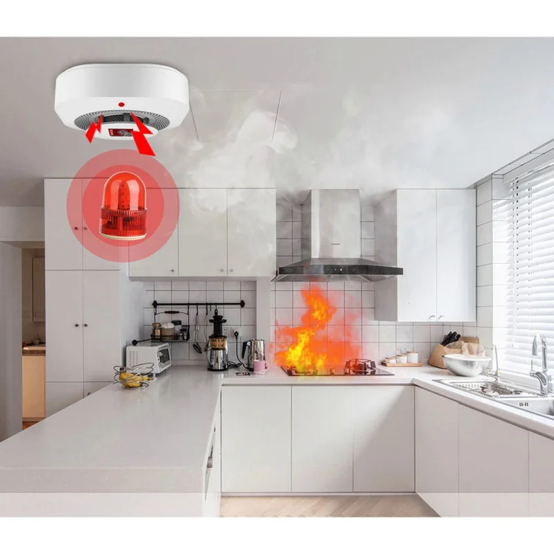 Wireless Smoke Detector 433MHz Fire Alarm Sensor Protection Home Security System Firefighter Fire Equipment Work with Alarm Host