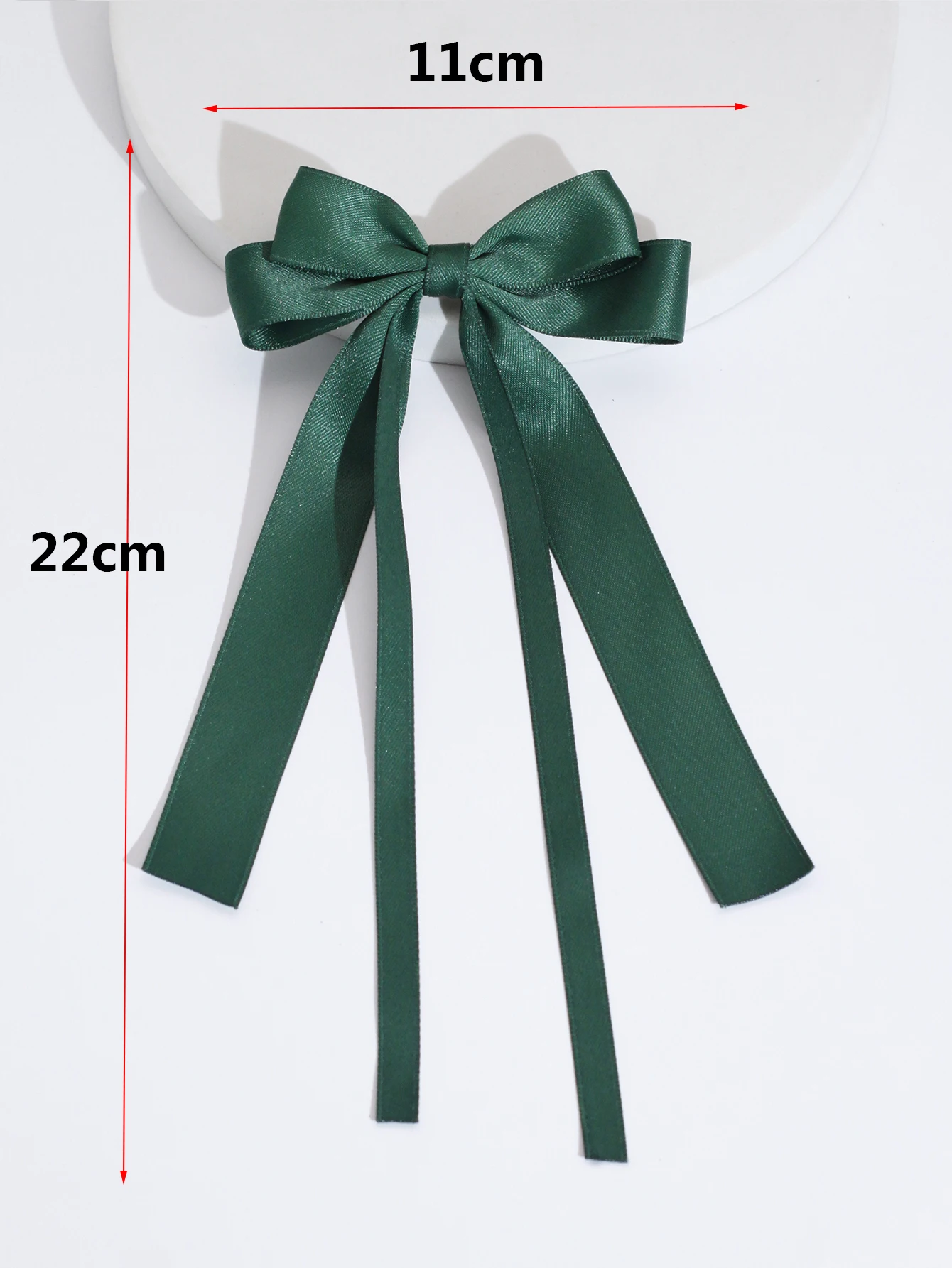Lystrfac แถบผ้าผูกโบว์สองชั้นแบบคู่ริบบิ้นสีทึบสไตล์เกาหลีสำหรับผู้หญิงหญิงสาวที่หนีบผมมีพู่ยาวมีเครื่องประดับผม