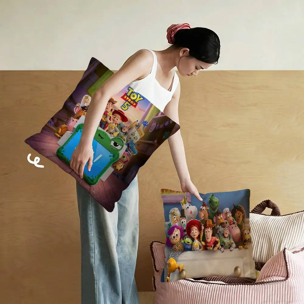 T-Toy S-Story 5 Movie Office Cushion Pillowcase Car Cushion Cover45X45CM Lumbar Pillowcase Sofa Pillowcover