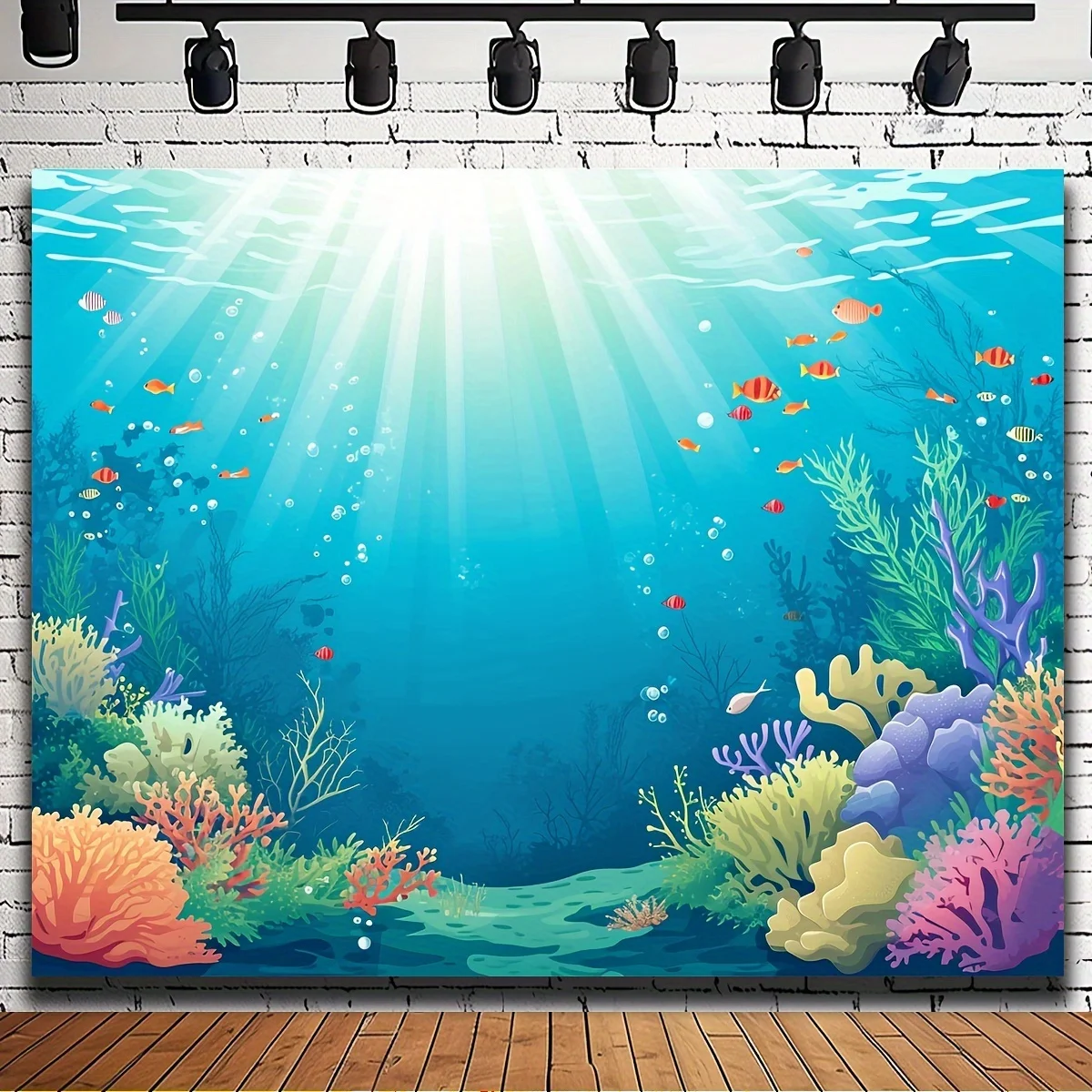 Bunte Korallenriffe und Algen dekorationen Unterwasser welt Hintergrund Sonnenlicht Ozean fotografie