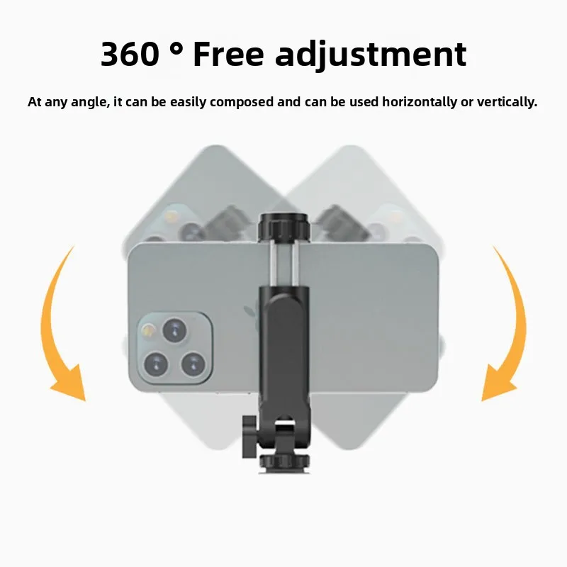 ユニバーサル電話三脚マウントアダプター携帯電話ホルダー、自撮り棒一脚カメラブラケットスタンド用の調節可能なクランプ付き