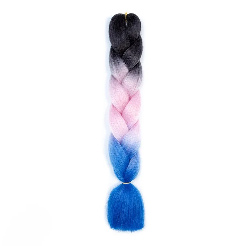 24 inch synthetische lange rechte yaki vlechten haar ombre vlechthaar jumbo regenboog vlecht haarverlenging voor vrouwen doe-het-zelf haar