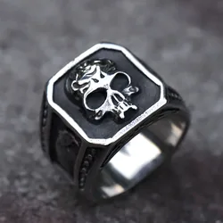 2023 NEW Men's 316L stainless-steel rings for teens Retro skull gothic punk biker fashion Hip hop Jewelry Gifts free shipping