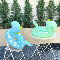 Rooxin Inflatable Dinosaur Swimming Ring Pool Float Swimming Circle Pool Tube Floating Seat
