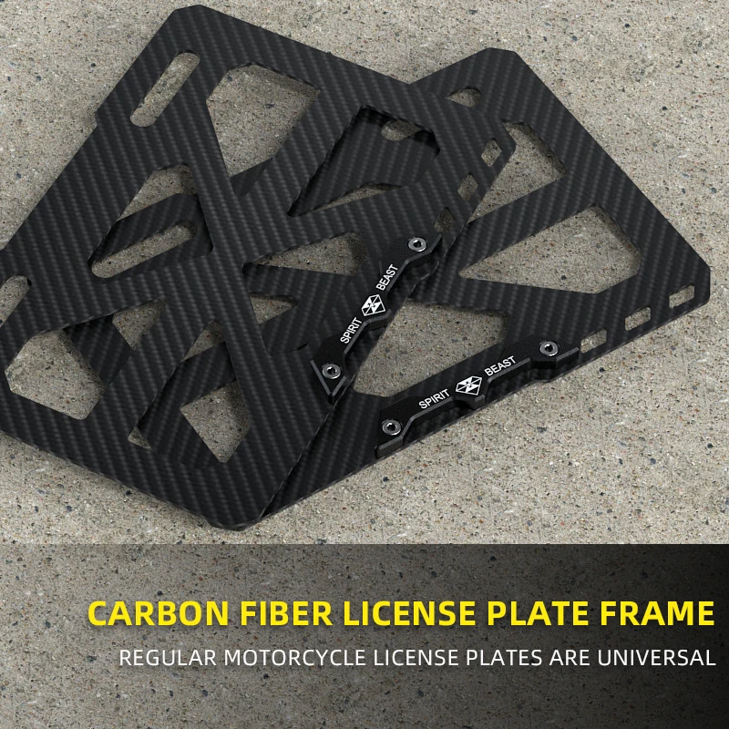 

Motorcycle carbon fiber license plate frame modification electric scooter accessories license plate decoration bracket frame uni