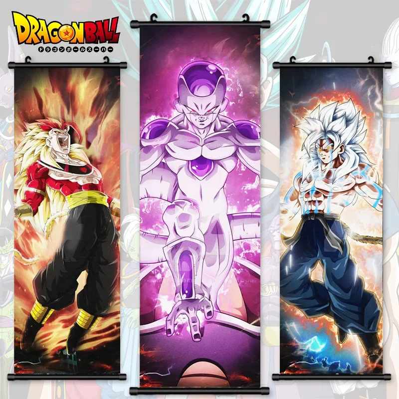 High definition spray painted anime Son Goku Super Saiyan decorative painting Frieza wall mounted hanging painting 30cm*90cm