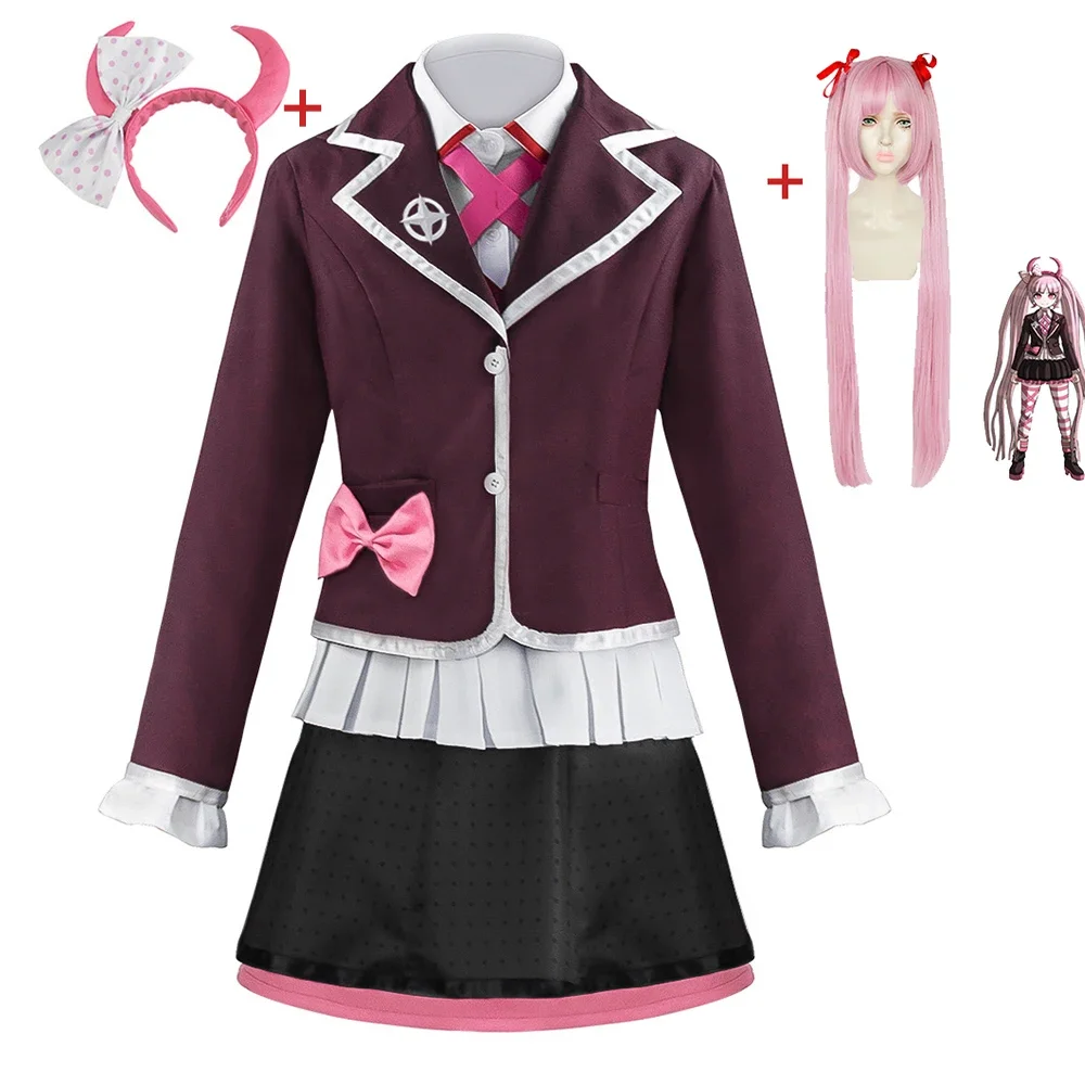 

Costume Utsugi Kotoko Cosplay JK Uniform Wigs Headwear Danganronpa Cosplay Halloween Woman Party Clothes School Outfits