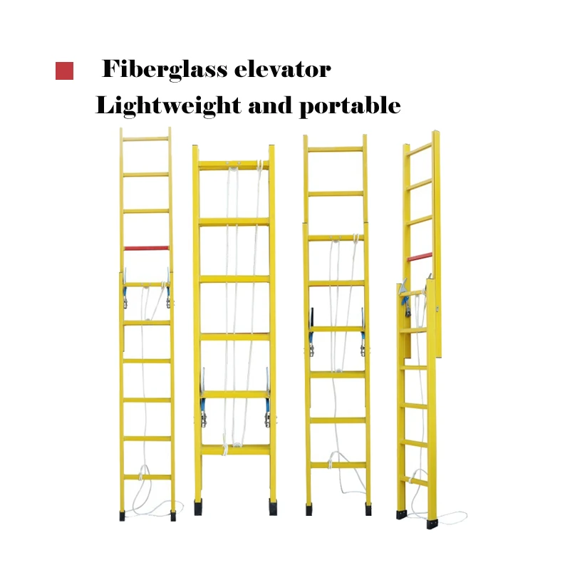 モダンデザインの黄色いグラスファイバー製伸縮はしご、屋外および倉庫に適したはしご
