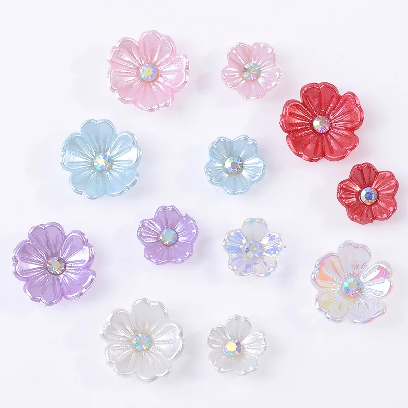 Hairpin lady handmade antique Hanfu hair accessories headgear multi-color diamond-encrusted flower DIY jewelry material manufact