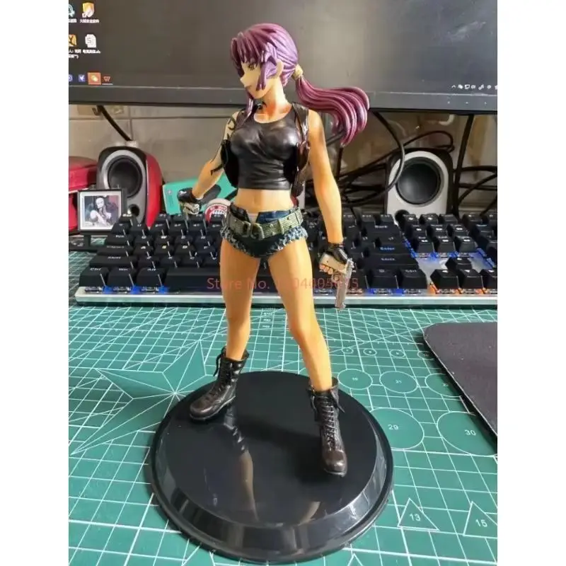 20cm Bandai Original Black Lagoon Two-Hand Anime Figure Revy（Rebecca）Action Model Collectibles Desktop Ornaments Toys Gifts Hot
