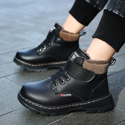 Winter Boots Girls Sport Shoes Fashion Kids Boys Ankle Boots Soft Bottom Warm Student Boot Non-slip Soft Sneaker